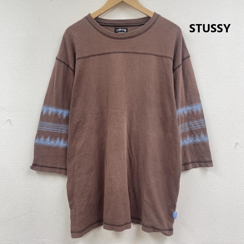 ステューシー STUSSY Tシャツ 七分袖 USA製 90s 00s OLD STUSSY フットボール カットソー Tシャツ L 茶 / ブラウン / brown メンズ USED 古着 中古 50164512