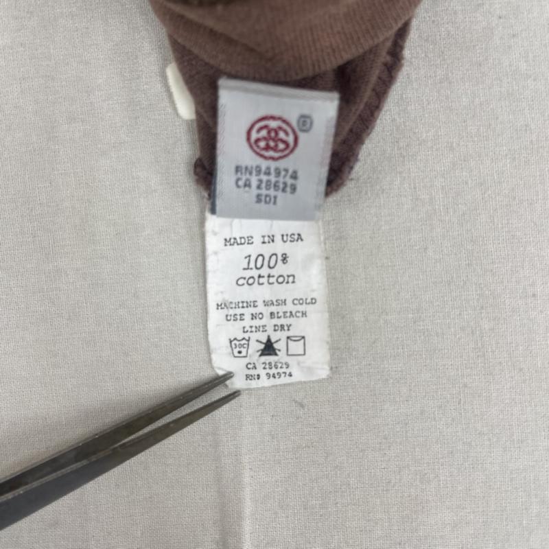 ステューシー STUSSY Tシャツ 七分袖 USA製 90s 00s OLD STUSSY フットボール カットソー Tシャツ L 茶 / ブラウン / brown メンズ USED 古着 中古 50164512