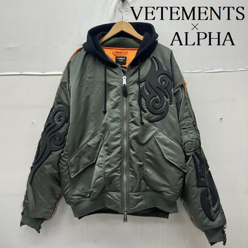 ヴェトモン VETEMENTS ジャケット、上着 ジャンパー、ブルゾン 19AW limited edition Alpha Tribal Reworked Bomber Jacket MA-1 フライト ジャケット M カーキオリーブ / カーキオリーブ / メンズ USED 古着 中古 50164521