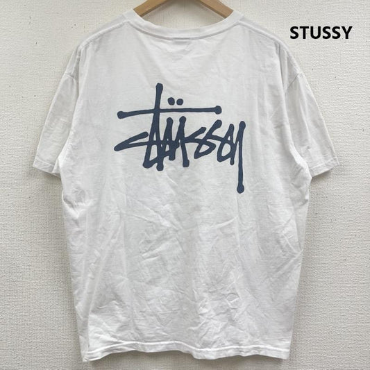 ステューシー STUSSY Tシャツ 半袖 00s Basic Stussy バック プリント ロゴ Tシャツ カットソー L 白 / ホワイト / white メンズ USED 古着 中古 50164528