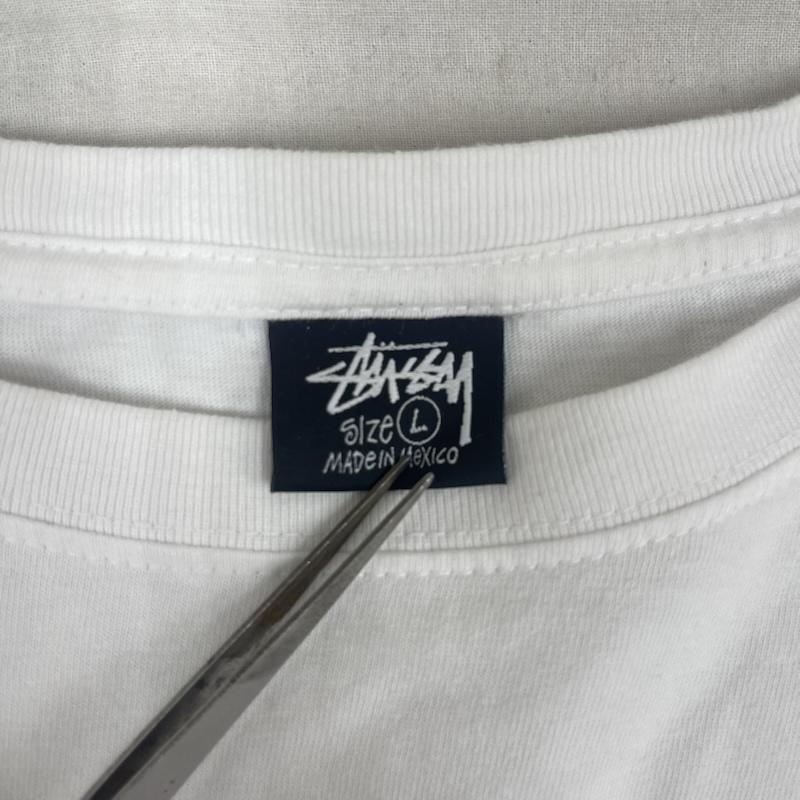 ステューシー STUSSY Tシャツ 半袖 00s Basic Stussy バック プリント ロゴ Tシャツ カットソー L 白 / ホワイト / white メンズ USED 古着 中古 50164528