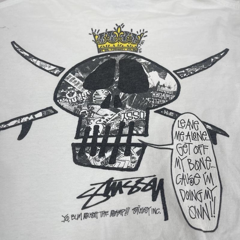 ステューシー STUSSY Tシャツ 半袖 00s OLD STUSSY CROWN SKULL プリント Tシャツ XL 白 / ホワイト / white メンズ USED 古着 中古 50164533