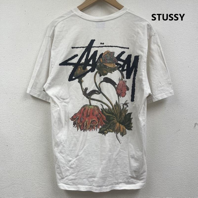 ステューシー STUSSY Tシャツ 半袖 00s WITHERED FLOWER TEE ストックロゴ プリント Tシャツ M 白 / ホワイト / white メンズ USED 古着 中古 50164535