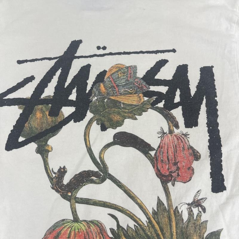 ステューシー STUSSY Tシャツ 半袖 00s WITHERED FLOWER TEE ストックロゴ プリント Tシャツ M 白 / ホワイト / white メンズ USED 古着 中古 50164535