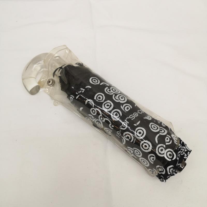 コムデギャルソン COMME des GARCONS ファッション小物 傘 10 Corso Como サークルプリント 折り畳み 傘 パラソル - 白 / ホワイト / white X 黒 / ブラック / black メンズ USED 古着 中古 50164540