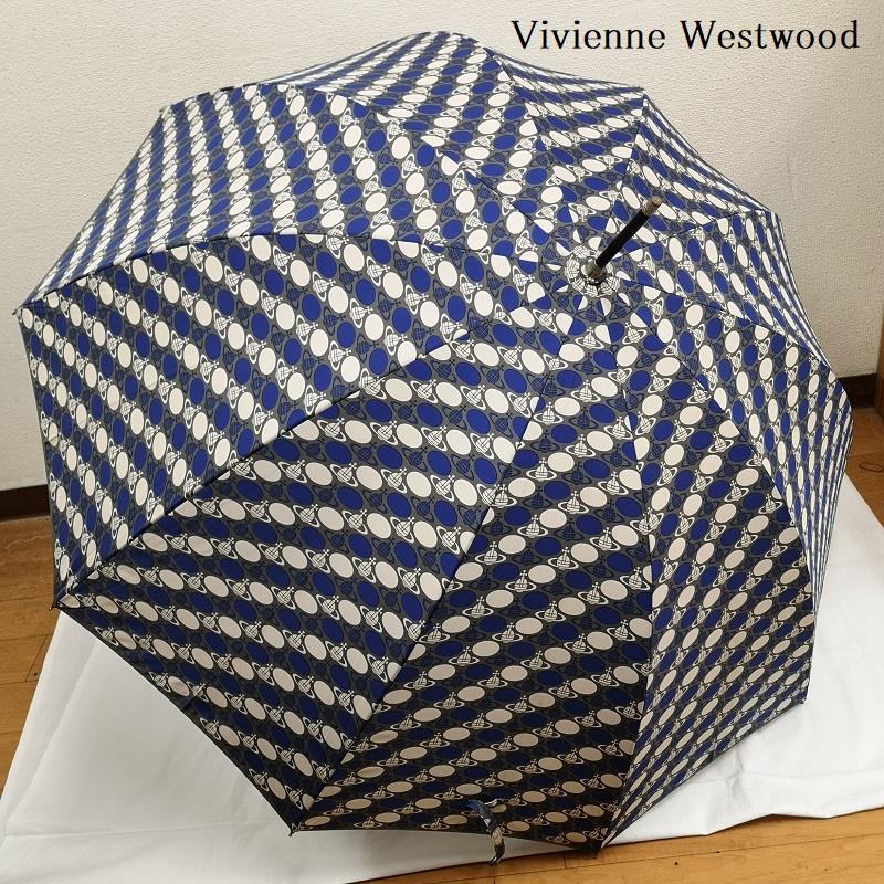ヴィヴィアンウエストウッド Vivienne Westwood ファッション小物 傘 オーブデザイン 男女兼用 傘 アンブレラ - 白 / ホワイト / white X 灰 / グレー / gray X 青 / ブルー / blue レディース USED 古着 中古 50164541