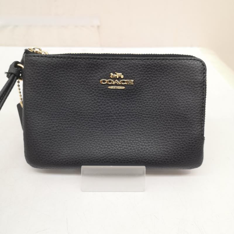 コーチ COACH ポーチ ポーチ クロスグレイン レザー コーナー ジップ リストレット ポーチ - 紺 / ネイビー / navy レディース USED 古着 中古 50164544