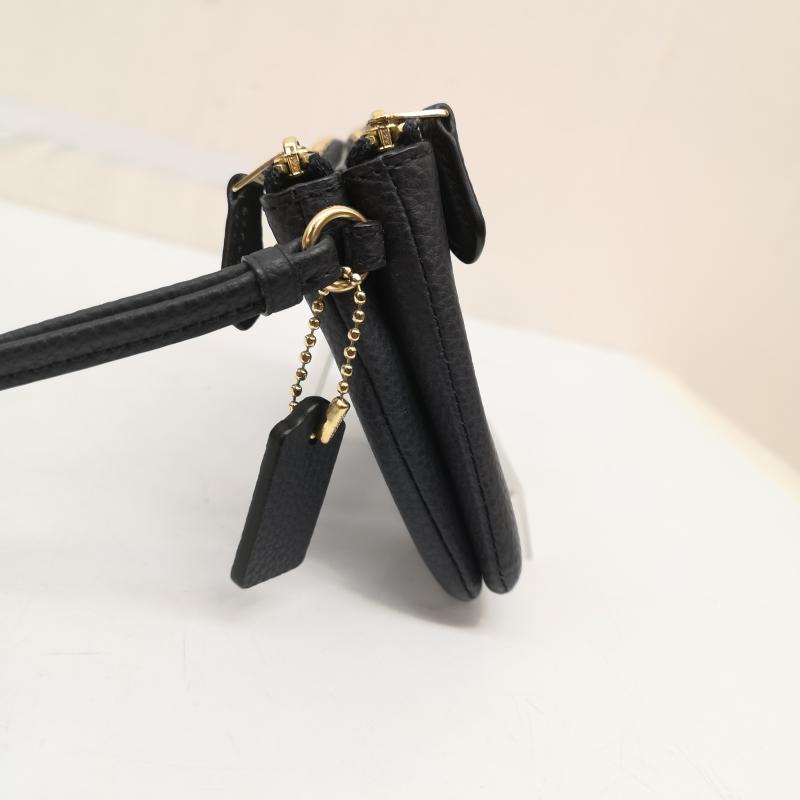 コーチ COACH ポーチ ポーチ クロスグレイン レザー コーナー ジップ リストレット ポーチ - 紺 / ネイビー / navy レディース USED 古着 中古 50164544