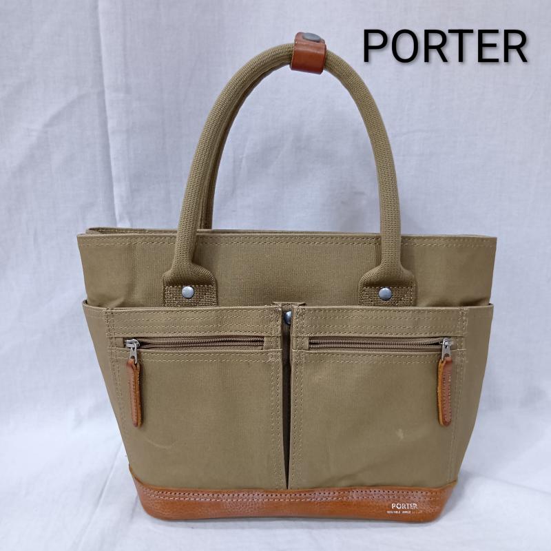 ポーター PORTER トートバッグ トートバッグ 吉田カバン FIELDシリーズ ミニトート ハンドバッグ ベージュ レザー - 無地 ベージュ / ベージュ / beige X 茶 / ブラウン / brown メンズ USED 古着 中古 50164546
