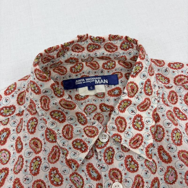 ジュンヤワタナベコムデギャルソンマン JUNYA WATANABE COMME des GARCONS MAN シャツ、ブラウス 長袖 長袖 ペイズリー シャツ WA-B004 S ペイズリー 赤 / レッド / red X 白 / ホワイト / white メンズ USED 古着 中古 50164547