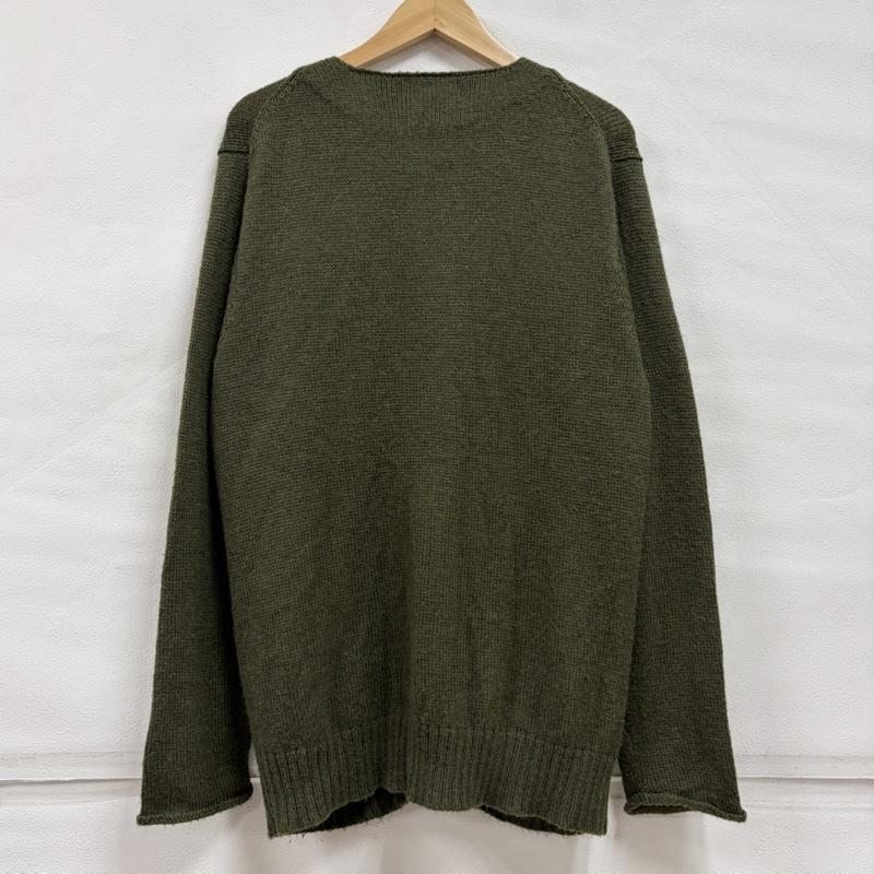 ワイズフォーメン Y s for men ニット、セーター 長袖 Yohji Yamamoto ヨウジヤマモト フロント ポケット カーディガン ニット 日本製 3 無地 カーキオリーブ / カーキオリーブ / メンズ USED 古着 中古 50164549