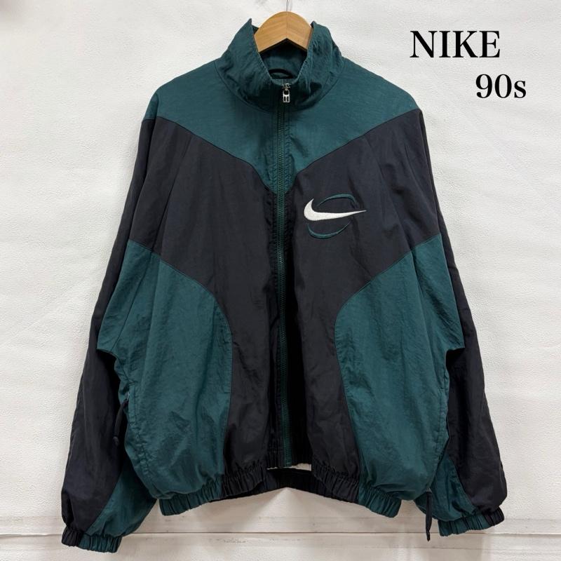 ナイキ NIKE ジャケット、上着 ジャンパー、ブルゾン 90s ナイロンジャケット ジップアップ ロゴ 刺繍 カラーブロック デザイン ヴィンテージ M ロゴ、文字 緑 / グリーン / green X 黒 / ブラック / black X 白 / ホワイト / white メンズ USED 古着 中古 50164552