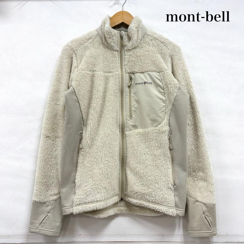 モンベル mont-bell ジャケット、上着 ジャンパー、ブルゾン クリマエアジャケット ボア ジップアップ ブルゾン 異素材 フリース XL ワンポイント X ロゴ、文字 X 刺繍 アイボリー / アイボリー / レディース USED 古着 中古 50164560