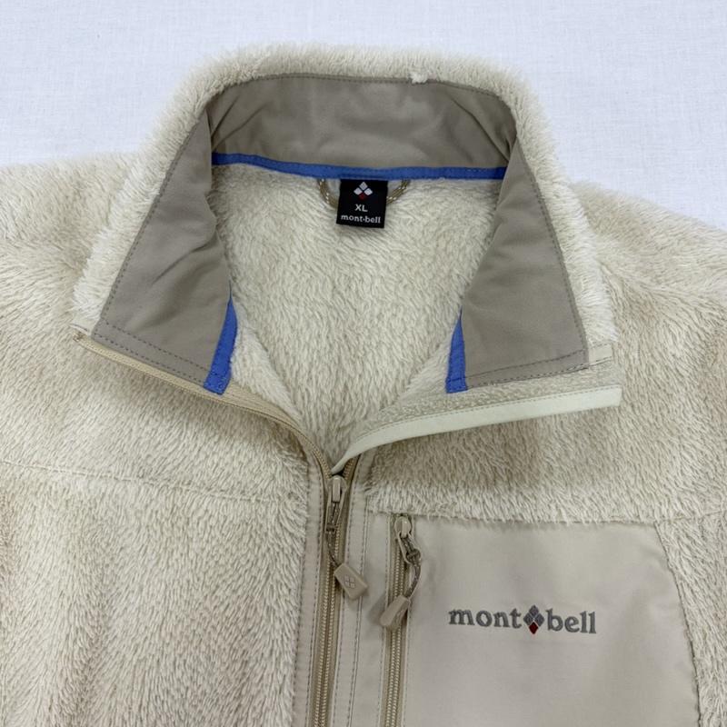 モンベル mont-bell ジャケット、上着 ジャンパー、ブルゾン クリマエアジャケット ボア ジップアップ ブルゾン 異素材 フリース XL ワンポイント X ロゴ、文字 X 刺繍 アイボリー / アイボリー / レディース USED 古着 中古 50164560