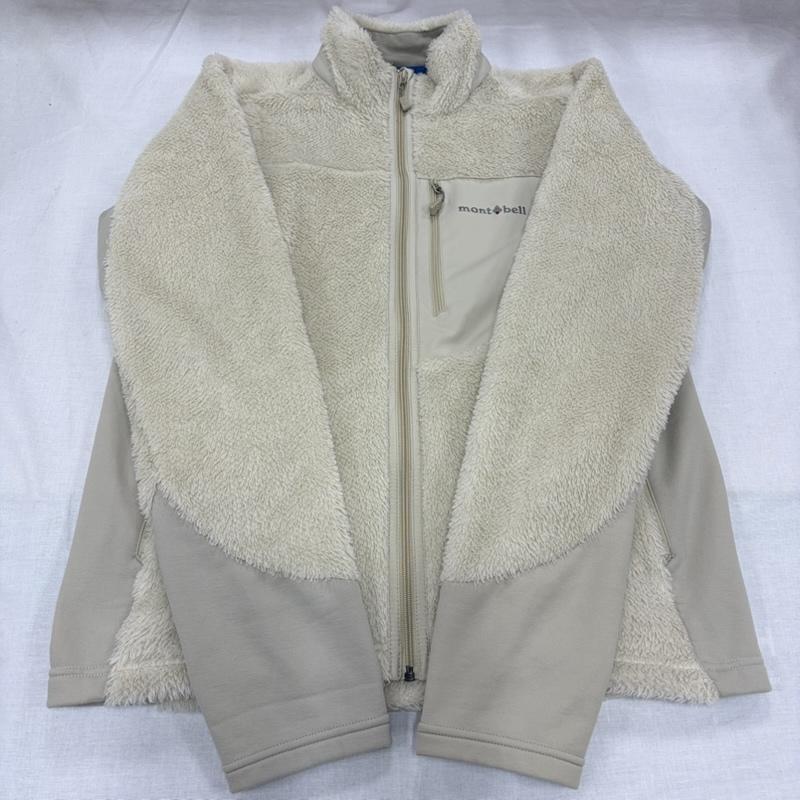 モンベル mont-bell ジャケット、上着 ジャンパー、ブルゾン クリマエアジャケット ボア ジップアップ ブルゾン 異素材 フリース XL ワンポイント X ロゴ、文字 X 刺繍 アイボリー / アイボリー / レディース USED 古着 中古 50164560