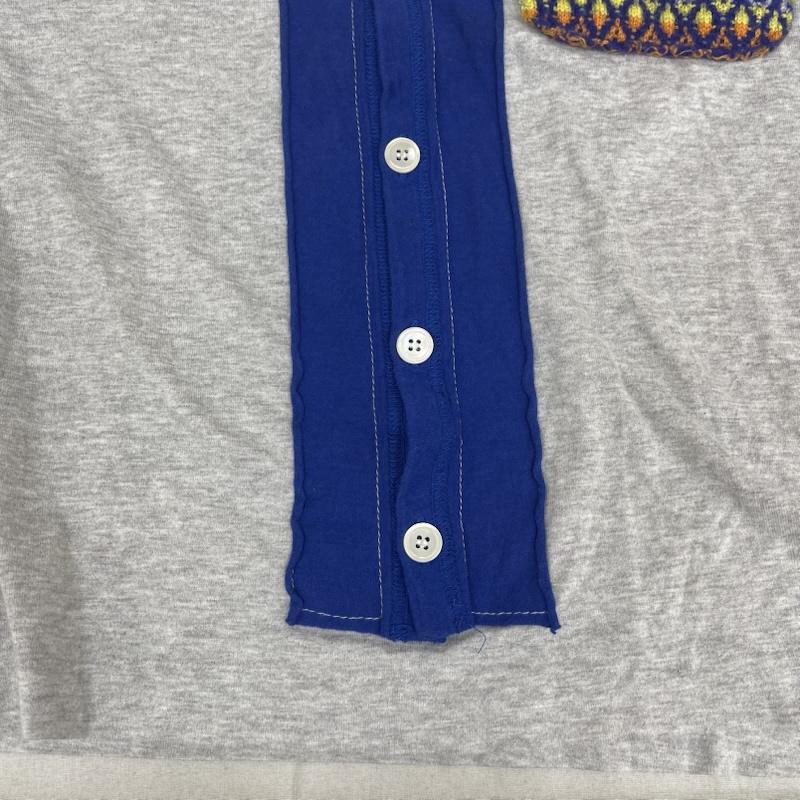 コムデギャルソンオムプリュス COMME des GARCONS HommePlus Tシャツ 半袖 09ssドッキング デザイン フェイク カーディガン Tシャツ カットソー S 灰 / グレー / gray メンズ USED 古着 中古 50164568