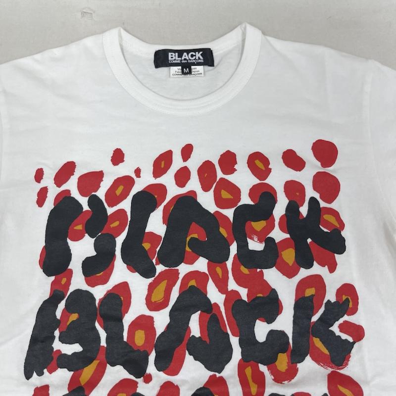 ブラックコムデギャルソン BLACK COMME des GARCONS Tシャツ 半袖 21ss 日本製 Filip Pagowski レオパード プリント Tシャツ カットソー M 白 / ホワイト / white メンズ USED 古着 中古 50164569