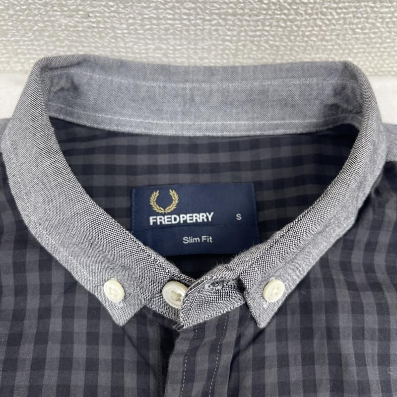フレッドペリー FRED PERRY シャツ、ブラウス 長袖 チェック切替 長袖 ボタンダウン カジュアル シャツ S 黒 / ブラック / black メンズ USED 古着 中古 50164575