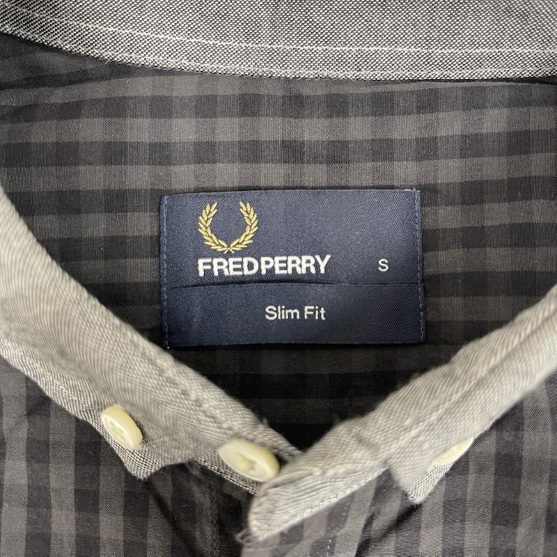 フレッドペリー FRED PERRY シャツ、ブラウス 長袖 チェック切替 長袖 ボタンダウン カジュアル シャツ S 黒 / ブラック / black メンズ USED 古着 中古 50164575