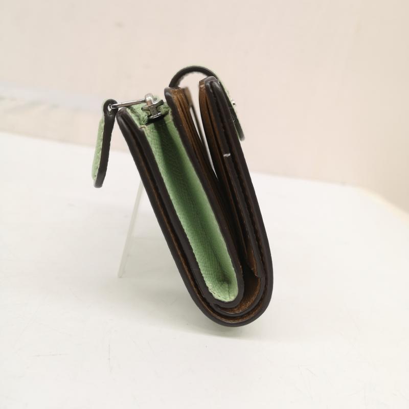 コーチ COACH 財布 二つ折り ミディアム コーナー ジップ ウォレット 二つ折り財布 - 薄緑 / ライトグリーン / レディース USED 古着 中古 50164577