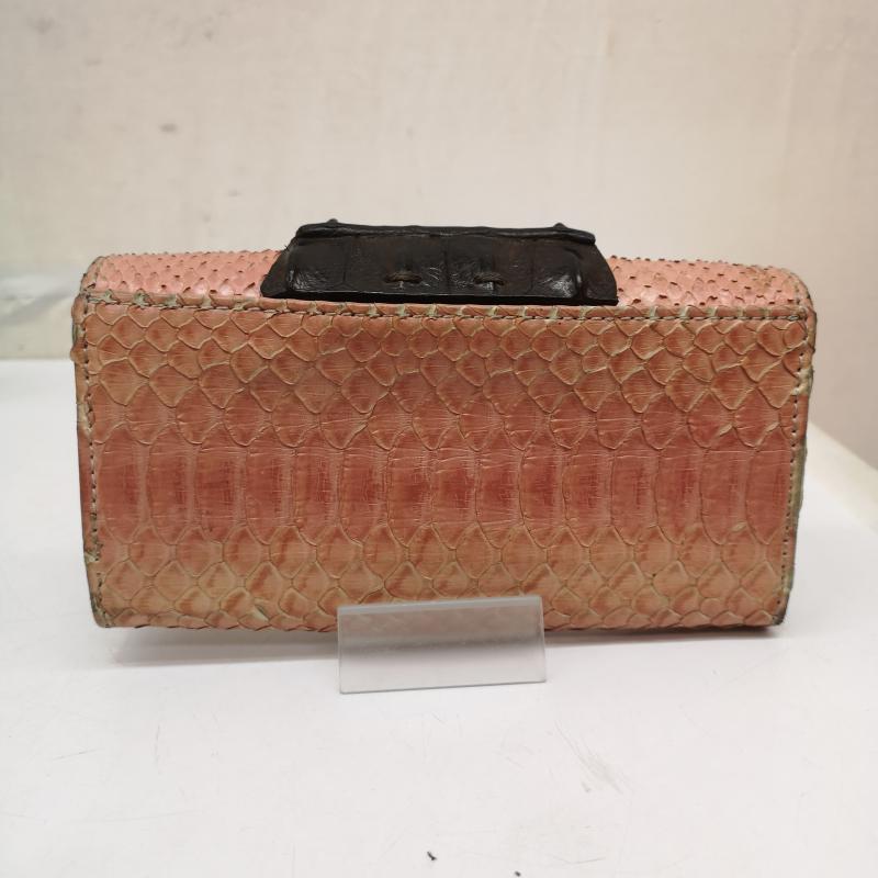 エムブレインズ EMBRAINS 財布 長財布 19ss パイソン クロコ レザー ウォレット 長財布 - 桃 / ピンク / pink レディース USED 古着 中古 50164578