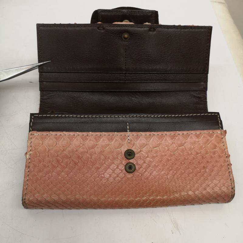 エムブレインズ EMBRAINS 財布 長財布 19ss パイソン クロコ レザー ウォレット 長財布 - 桃 / ピンク / pink レディース USED 古着 中古 50164578