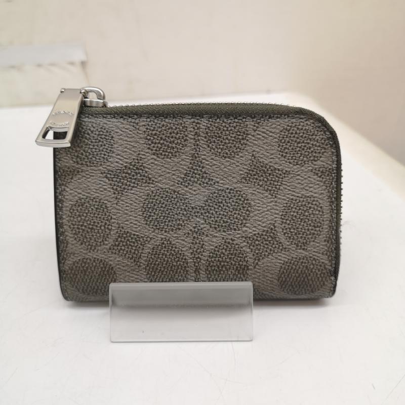 コーチ COACH 財布 コンパクト財布 シグネチャー コインケース カードケース キーケース - 灰 / グレー / gray レディース USED 古着 中古 50164579