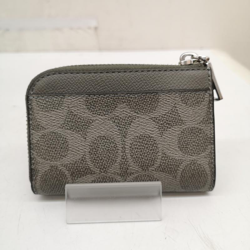 コーチ COACH 財布 コンパクト財布 シグネチャー コインケース カードケース キーケース - 灰 / グレー / gray レディース USED 古着 中古 50164579