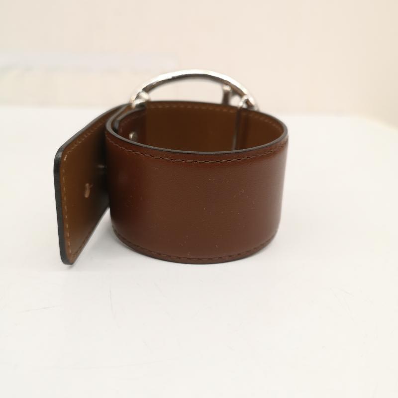 ニードルス Needles アクセサリー ブレスレット、バングル ピース バックル レザー ブレスレット - 茶 / ブラウン / brown メンズ USED 古着 中古 50164584
