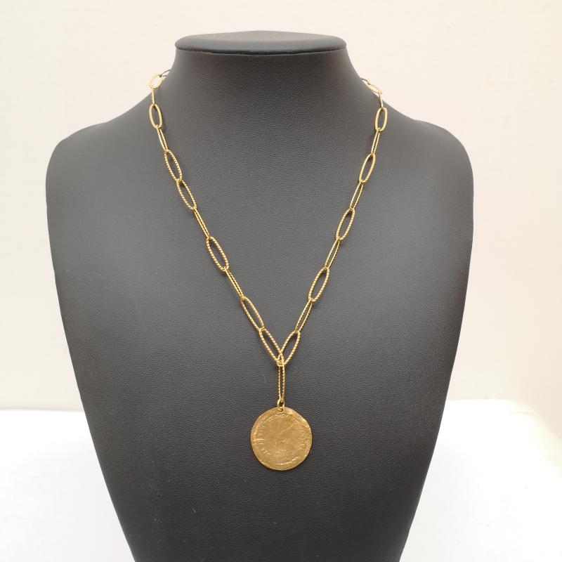 イエナ IENA アクセサリー ネックレス、ペンダント 4CROSSES キャトル クロス コイン ネックレス - 金 / ゴールド / gold color レディース USED 古着 中古 50164587