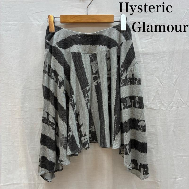ヒステリックグラマー HYSTERIC GLAMOUR スカート ミニスカート スカル ロゴ ストライプ ライン アシンメトリー スカート 0194CK01 FREE レディース USED 古着 中古 50164594