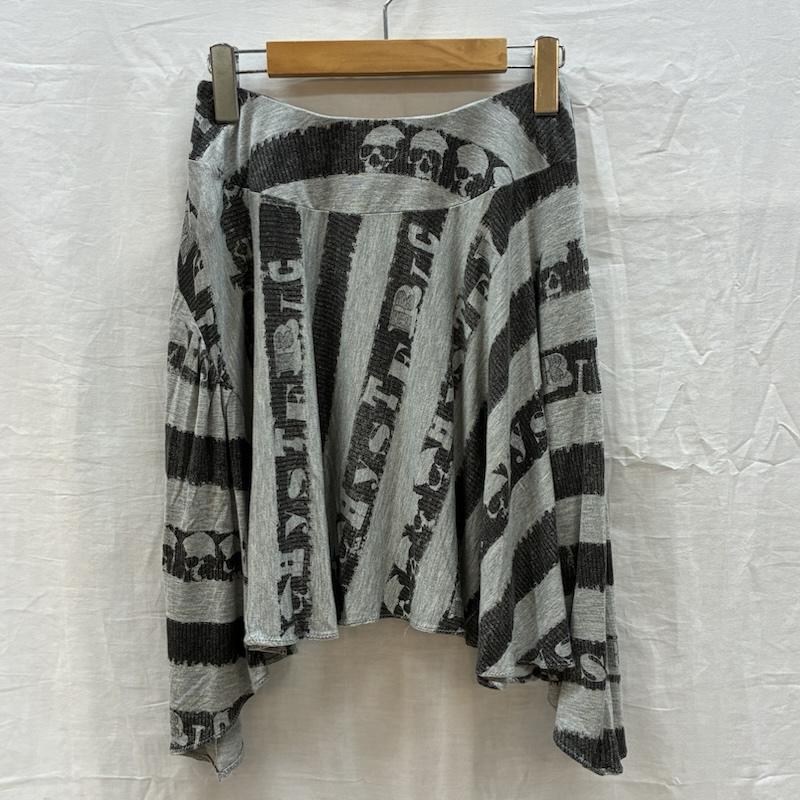 ヒステリックグラマー HYSTERIC GLAMOUR スカート ミニスカート スカル ロゴ ストライプ ライン アシンメトリー スカート 0194CK01 FREE レディース USED 古着 中古 50164594
