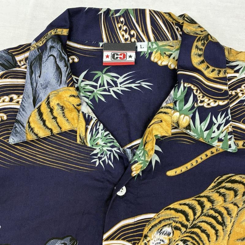 ヴィンテージ VINTAGE シャツ、ブラウス 半袖 Counter Culture カウンターカルチャー 90s USA製 タイガー 虎 和柄 アロハシャツ L メンズ USED 古着 中古 50164596