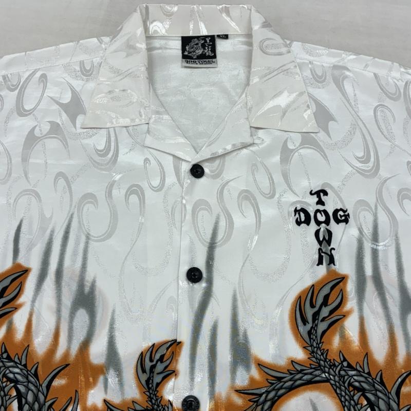 ドッグタウン DOGTOWN シャツ、ブラウス 半袖 BLACK DRAGON ブラック ドラゴン トライバル 龍 スカル オープンカラー アロハシャツ XL メンズ USED 古着 中古 50164597