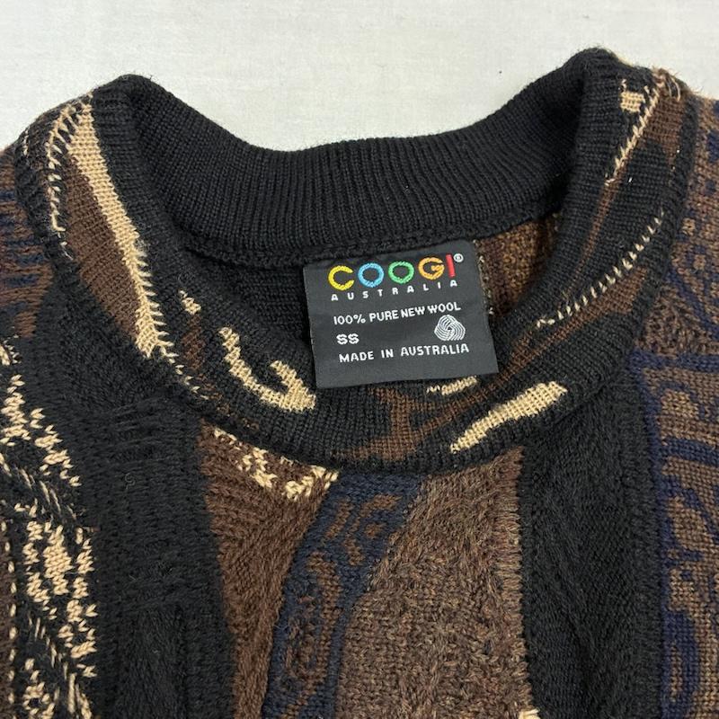 クージ COOGI ニット、セーター 長袖 オーストラリア製 3D ニット プルオーバー セーター XS メンズ USED 古着 中古 50164599