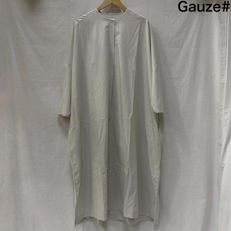 ガーゼ Gauze ワンピース ロングスカート ノーカラー ドルマンスリーブワンピース cotton100% ドロップショルダー ワイドシルエット FREE FREE 無地 アイボリー / アイボリー / レディース USED 古着 中古 50164602