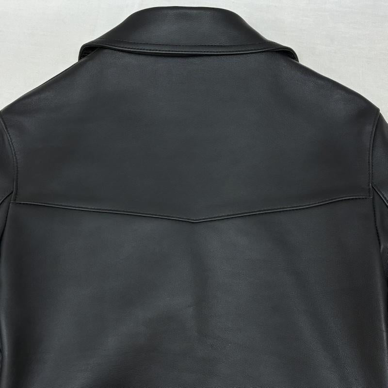 トリプルシックスレザーウェア 666LEATHERWEAR ジャケット、上着 レザージャケット タイトフィット サイドベルト レザー ジャケット ダブル ライダース LJW-1TF タータンチェック シープスキン 36 レディース USED 古着 中古 50164609