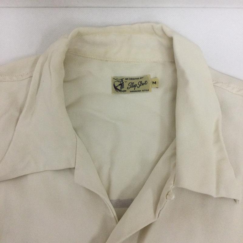 スラップショット SLAP SHOT シャツ、ブラウス 半袖 slap shot レーヨン 半袖 サーファー柄　アロハ M プリント 白 / ホワイト / white メンズ USED 古着 中古 50164610