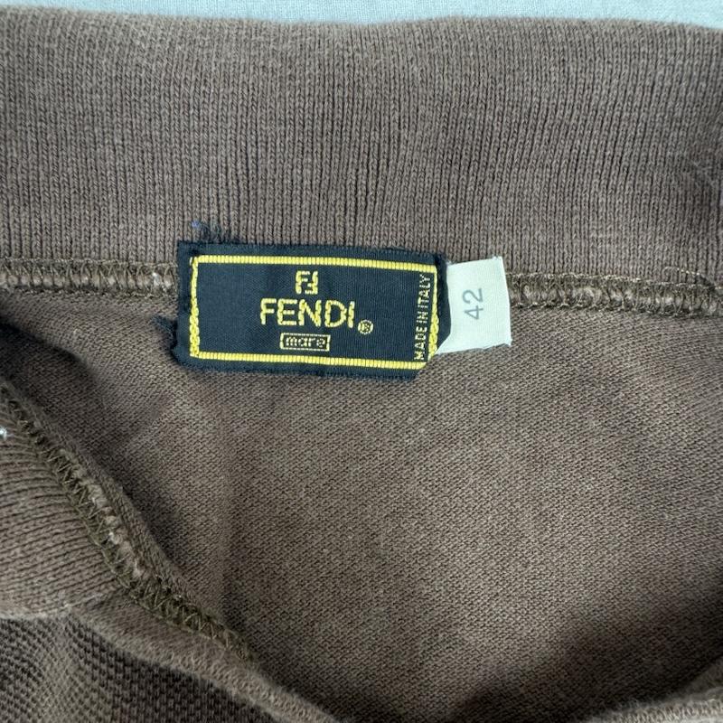 フェンディ FENDI ワンピース ロングスカート イタリア製 Vネック ノースリーブ ストレート ロング ワンピース 42 茶 / ブラウン / brown レディース USED 古着 中古 50164612
