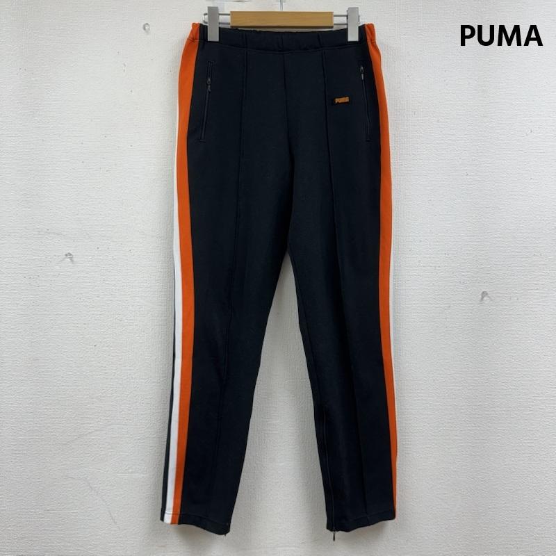プーマ PUMA パンツ スラックス 日本製 センターシーム ピンタック 裾ジップ サイドライン トラックパンツ D-OS-1352 黒 / ブラック / black メンズ USED 古着 中古 50164615