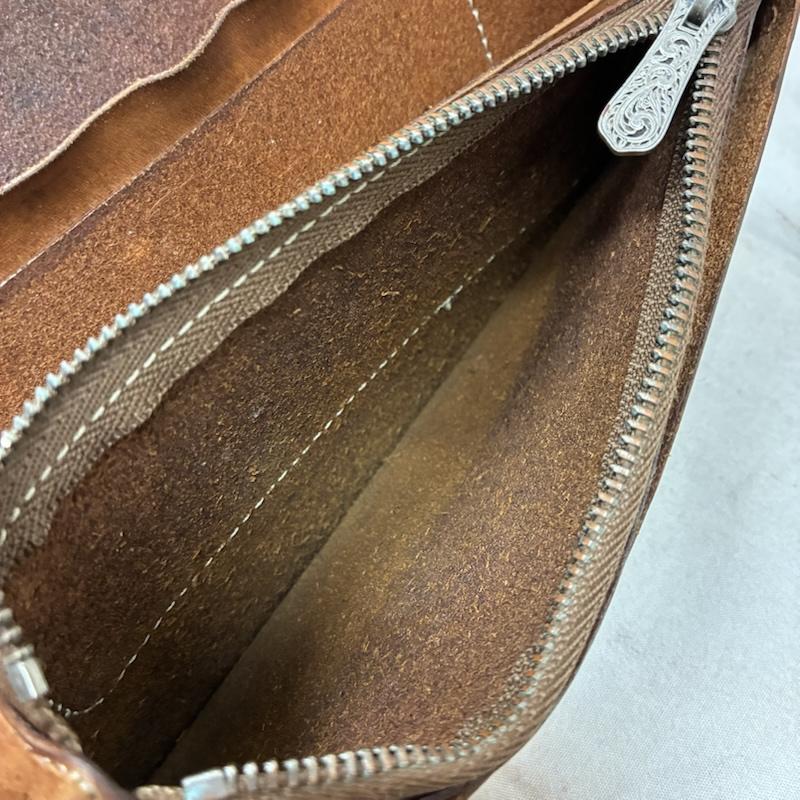 ファニー FUNNY 財布 長財布 コンチョ ボタン 二つ折り レザー バイカー ウォレット - メンズ USED 古着 中古 50164616