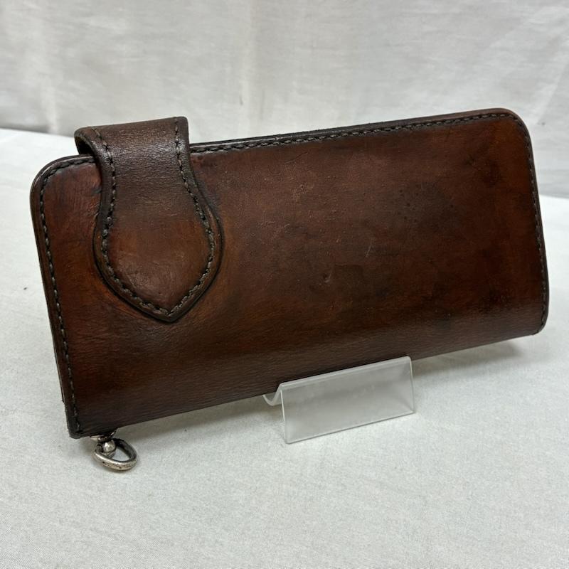 ファニー FUNNY 財布 長財布 コンチョ ボタン 二つ折り レザー バイカー ウォレット - メンズ USED 古着 中古 50164616