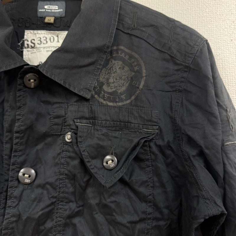 ジースターロゥ G-STAR RAW シャツ、ブラウス 半袖 ミリタリーテイスト ギミック フラップ ポケット 半袖 シャツ GS3301 M 黒 / ブラック / black メンズ USED 古着 中古 50164618