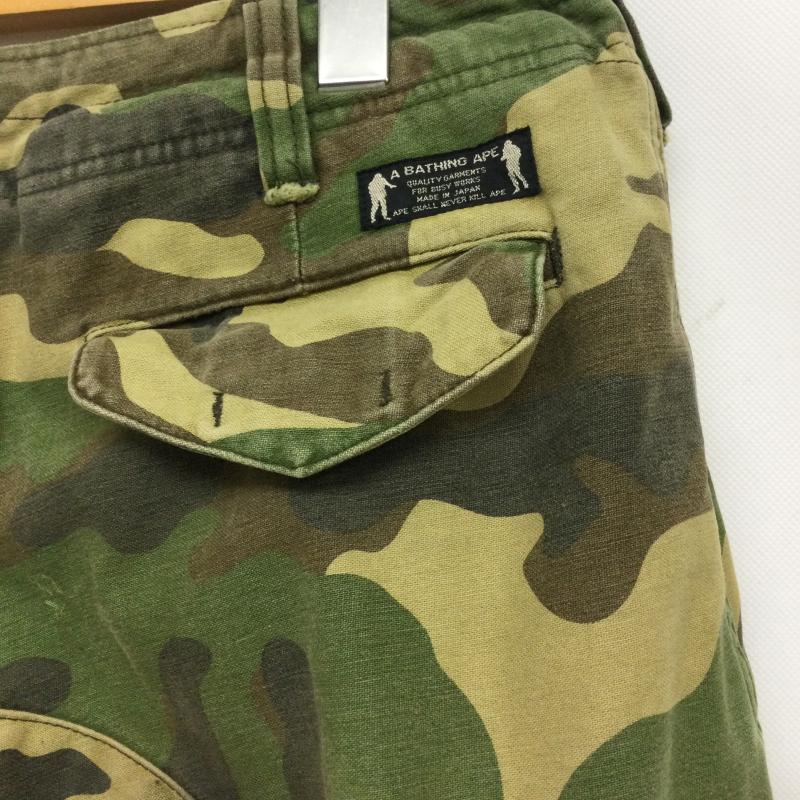 アベイシングエイプ A BATHING APE パンツ ショートパンツ a bathing ape ハーフパンツカーゴ 迷彩 S カモフラージュ柄・迷彩 カーキ / カーキ / khaki メンズ USED 古着 中古 50164619