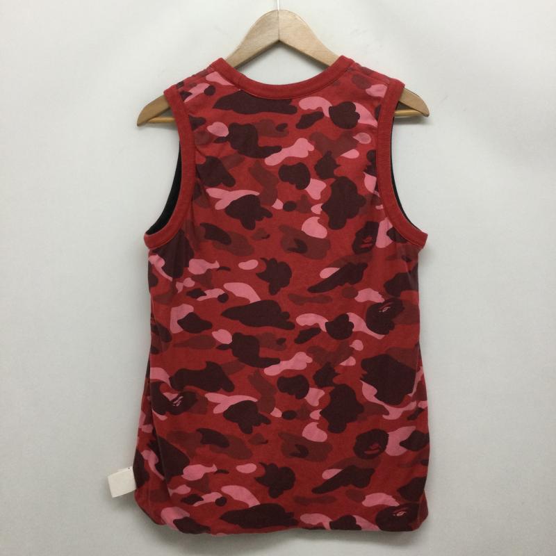 アベイシングエイプ A BATHING APE タンクトップ タンクトップ a bathing ape タンクトップ　リバーシブル　BAPE　迷彩 M ロゴ、文字 黒 / ブラック / black X 赤 / レッド / red メンズ USED 古着 中古 50164624