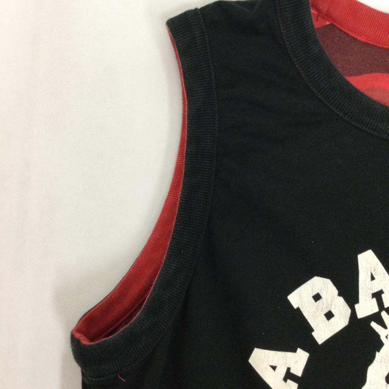アベイシングエイプ A BATHING APE タンクトップ タンクトップ a bathing ape タンクトップ　リバーシブル　BAPE　迷彩 M ロゴ、文字 黒 / ブラック / black X 赤 / レッド / red メンズ USED 古着 中古 50164624