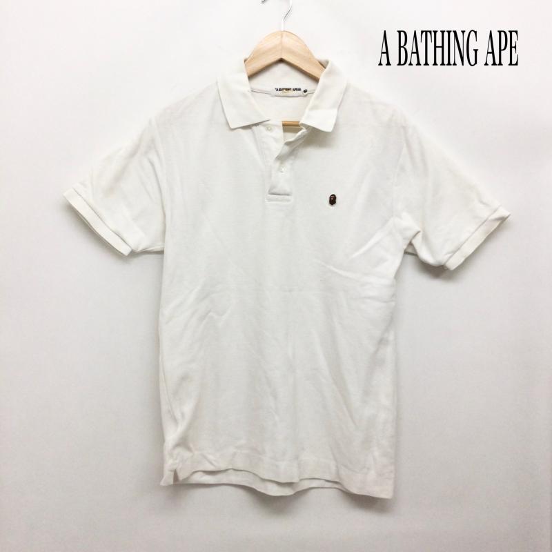 アベイシングエイプ A BATHING APE ポロシャツ 半袖 a bathing ape ポロシャツ　ワンポイント M ワンポイント 白 / ホワイト / white メンズ USED 古着 中古 50164626