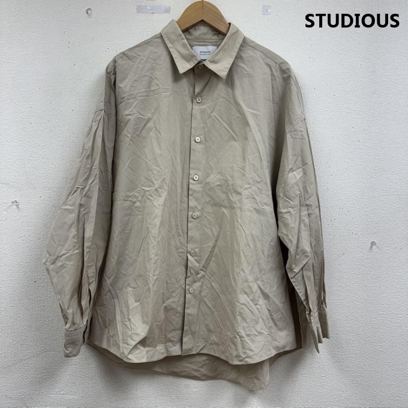 ステュディオス STUDIOUS シャツ、ブラウス 長袖 日本製 ドロップショルダー 貝ボタン ビッグ シルエット 長袖 シャツ 100100004 3 ベージュ / ベージュ / beige メンズ USED 古着 中古 50164632