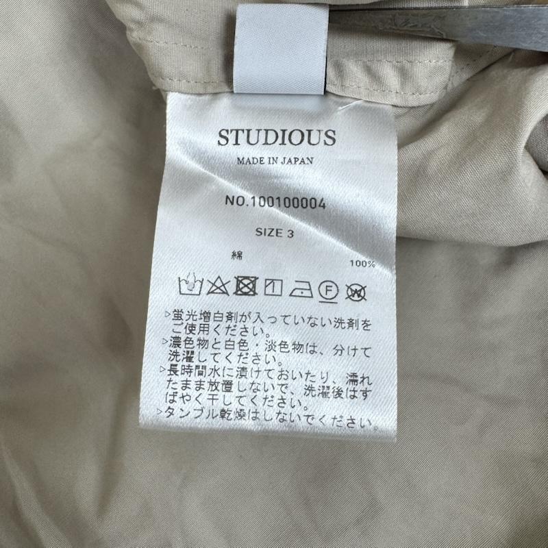 ステュディオス STUDIOUS シャツ、ブラウス 長袖 日本製 ドロップショルダー 貝ボタン ビッグ シルエット 長袖 シャツ 100100004 3 ベージュ / ベージュ / beige メンズ USED 古着 中古 50164632
