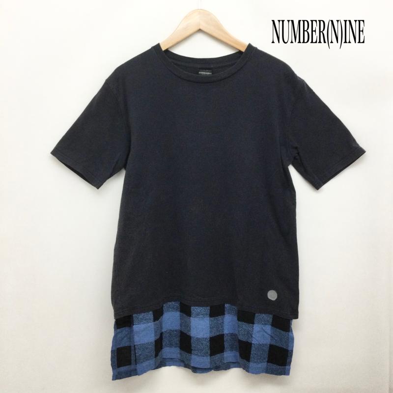 ナンバーナイン NUMBER (N)INE Tシャツ 半袖 ナンバーナイン Tシャツ レイヤード　チェック 2 チェック 紺 / ネイビー / navy メンズ USED 古着 中古 50164636